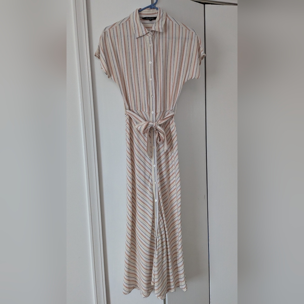 Peacocks Striped Button-Down Maxi Dress Size Small VGUC!